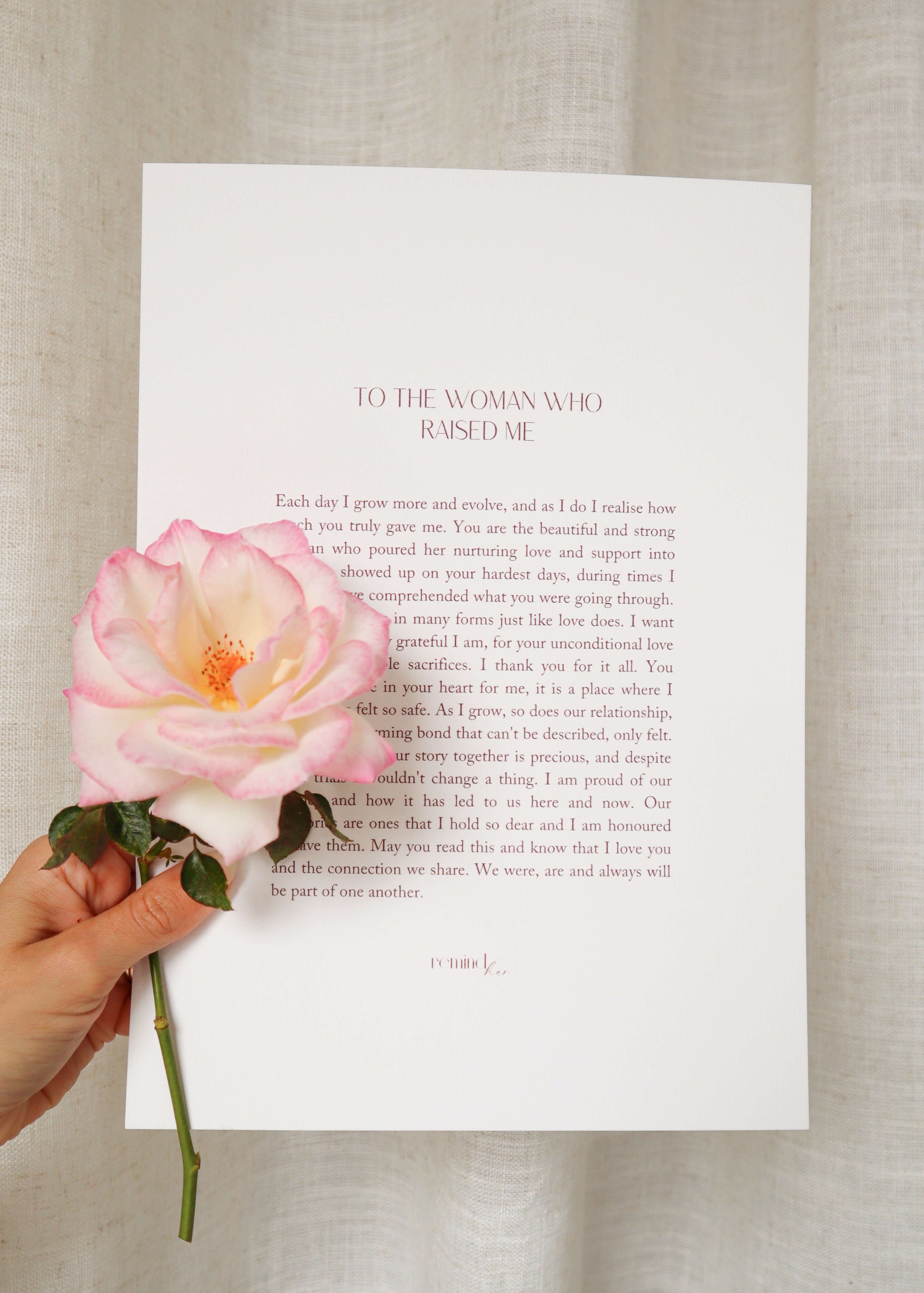 To The Woman Who Raised Me Print